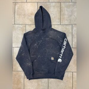 Bleached Carhartt Hoodie, Loose Fit, Faded, Size M